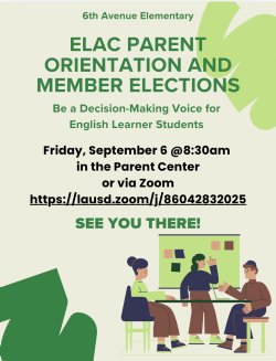 ELAC Orientation and Member Elections for Parents